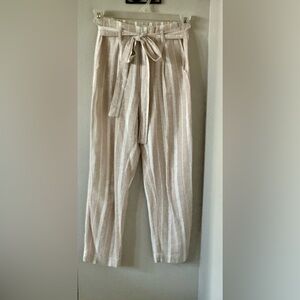 Striped Beige and White Pants